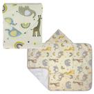Toalha De Banho Para Bebê Estampada Com Capuz Forro De Fralda 67X90 Baby Incomfral Bublim Nome do Desenho:Girafa Creme