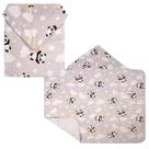 Toalha De Banho Para Bebê Estampada Com Capuz Forro De Fralda 67X90 Baby Incomfral Bublim Nome do Desenho:Panda Cinza