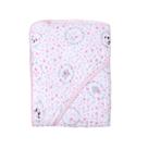 Toalha De Banho para Bebê Fralda Soft Especial Capuz Papi Amiguinhas Rosa