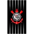 Toalha de Banho Praia Time Corinthians Aveludada Em Algodão 70 x 1,40 Preto Dohler