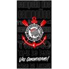 Toalha de Banho Praia Time Corinthians Aveludada Em Algodão 70 x 1,40 Preto Dohler