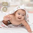 Toalha De Banho Soft Bamboo Estampado Com Capuz P/ Bebê Mami