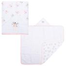 Toalha De Banho Soft Luxo Infantil Com 3 Camadas Capuz Bordado 90x75cm - Papi