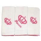 Toalha de Boca Princess Kit 3 Peças 100% Algodão