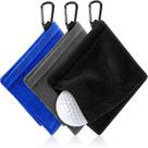 Toalha de bola de golfe Flutesan 14 x 14 cm com clipe de microfibra, 3 peças