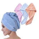 Toalha de Cabeça Secar Cabelo em Microfibra Beleza Express - azul claro