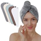 Toalha de cabelo TENSTARS Thicken Microfiber 320GSM 28x70cm, pacote com 5