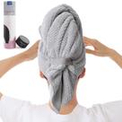 Toalha de cabelo Wrap BYCOO Large Microfiber para mulheres cinza