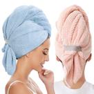 Toalha de cabelo Wrap BYCOO Large Microfiber para mulheres, pacote com 2