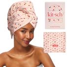 Toalha de cabelo Wrap Kitsch XL Microfiber para mulheres 40x24cm Cherry Toalha de cabelo Wrap Kitsch XL Microfiber para mulheres 40x24cm Cherry