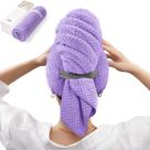 Toalha de cabelo Wrap YFONG G-Large de microfibra para mulheres roxa