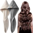 Toalha de cabelo Wrap YFONG Thicken Super Absorbent Quick Dry, pacote com 2 unidades