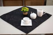 Toalha de Chá/Cobre Mancha Quadrada em Tecido Jacquard 0,70x0,70 - Preto