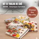Toalha De Chá Kit 12 Estampas Sortidas 90x68cm 100% Algodão