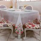 Toalha de Cha Quadrada Bordada Classica Jardim 85x85cm Argivai