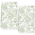 Toalha de cozinha AnyDesign Green Floral Flower Birds 45x70cm 2 unidades