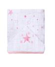 Toalha de fralda com capuz bordado rosa estrela solf papi