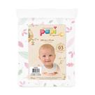 Toalha De Fralda Estampa Rosa Com 03 Pçs 1,0m x 70cm Papi
