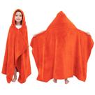 Toalha de lã de pelúcia Hiturbo Kids com capuz 127x76 cm laranja