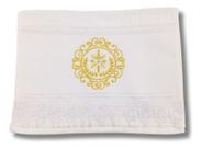 Toalha de lavabo Bordada em Dourado Espírito Santo