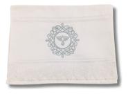 Toalha de lavabo Bordada Espírito Santo Branco/Prata
