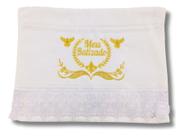 Toalha de lavabo Branca Bordada em Dourado Meu Batizado Toalha de lavabo Branca Bordada em Dourado Meu Batizado