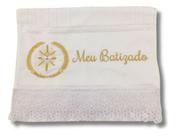 Toalha de lavabo Branca Bordada Meu Batizado Toalha de lavabo Branca Bordada Meu Batizado