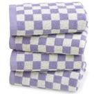 Toalha de mão Jacquotha Lilac xadrez 100% algodão, conjunto de 4