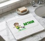 Toalha de Mão Lavabo Bordada Personalizada Jogador Verde e Amarelo Futebol Toalha de Mão Lavabo Bordada Personalizada Jogador Verde e Amarelo Futebol