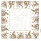 Toalha de mesa 0,74x0,74cm pascoa coelhos rose