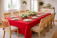 Toalha De Mesa 12 Lugares 3,50x1,50 Oxford Retangular Cor:Vermelho