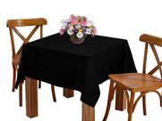 Toalha de mesa 4 Lugares 1,45m Quadrada Oxford Liso Preto