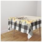 Toalha De Mesa 4 Lugares Feliz Páscoa Casal Coelhos e Flores 140x140cm Toalha De Mesa 4 Lugares Feliz Páscoa Casal Coelhos e Flores 140x140cm