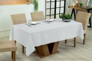 Toalha de Mesa 6 lugares Branca Natal Reveillon - Retangular - 2,20mt x 1,50mt - Tecido Oxford