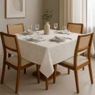 Toalha De Mesa 6 Lugares Retangular Luxo Tecido Jacquard 2,10x1,40