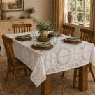 Toalha de Mesa 8 Lugares Impermeável Rendada