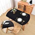 Toalha de mesa Amonsa oval preta ajustada 107x153cm de poliéster/elastano