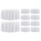 Toalha de mesa Aocoz redonda 335 cm de poliéster branco, pacote com 10