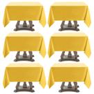 Toalha de mesa Aocoz Square 132x132cm de poliéster amarelo, pacote com 6 Toalha de mesa Aocoz Square 132x132cm de poliéster amarelo, pacote com 6