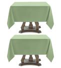 Toalha de mesa Aocoz Square 132x132cm de poliéster verde sálvia, pacote com 2 unidades
