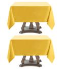 Toalha de mesa Aocoz Square 132x132cm, poliéster amarelo, pacote com 2 unidades