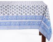 Toalha de mesa ATOSII Gulbahar Azul 100% algodão 150x275cm 8 lugares