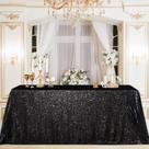 Toalha de mesa B-COOL Black Sequin 152x259cm Halloween Wedding
