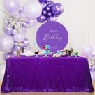 Toalha de mesa B-COOL Purple Sequin 152x259cm para festa de casamento
