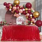 Toalha de mesa B-COOL Red Sparkly Sequin 229x229 cm