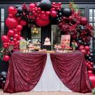 Toalha de mesa B-COOL Sequin Glitter Burgundy 152x260 cm