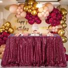 Toalha de mesa B-COOL Sequin para mesa redonda 90x132cm Borgonha