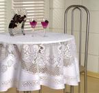 Toalha De Mesa Beija Flor Redonda Renda 1,60m Toalha De Mesa Beija Flor Redonda Renda 1,60m