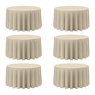 Toalha de mesa BRILLMAX bege redonda 305cm poliéster para casamento x6