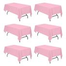 Toalha de mesa BRILLMAX rosa poliéster 180x260cm para mesa de 6 pés